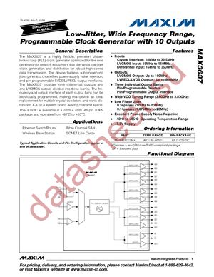 MAX3637ETM+ datasheet  